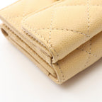 Chanel Tri Foldwallet Classic Flap Wallet Quilted Beige Caviar Leather — view 9