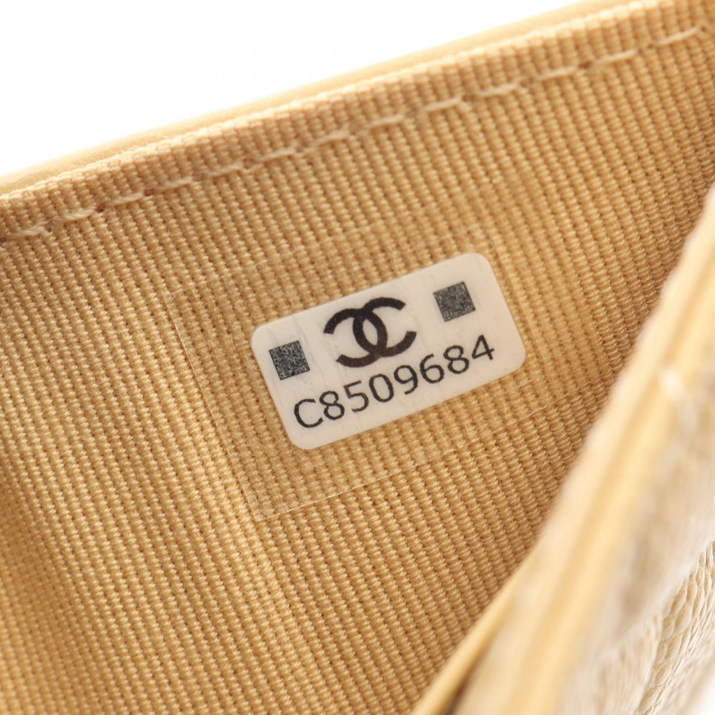 Chanel Tri Foldwallet Classic Flap Wallet Quilted Beige Caviar Leather — view 6