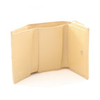 Chanel Tri Foldwallet Classic Flap Wallet Quilted Beige Caviar Leather — view 3