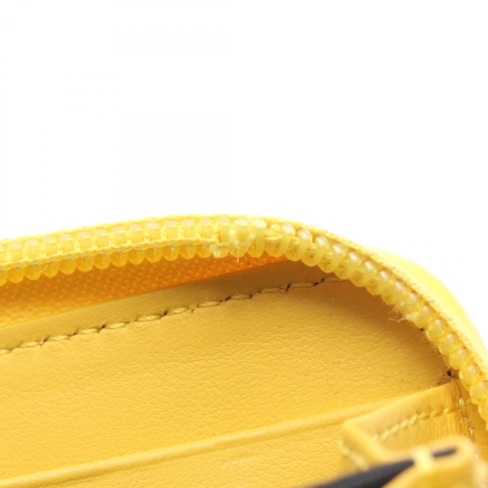 Fendi Roundlong Wallet Montstar Bug's Eye Gray Yellow Leather — view 6