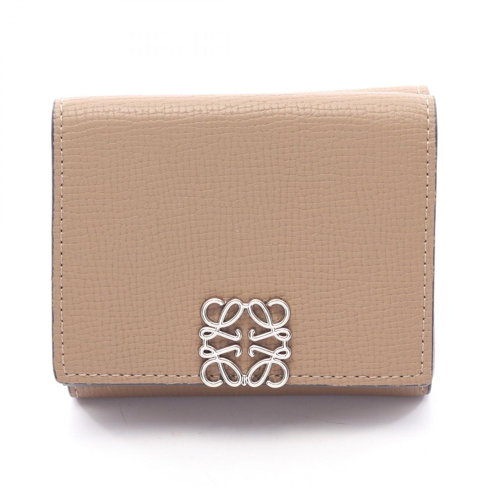 Loewe Tri Foldwallet Anagram Trypho Ludo Wallet Gray Ju Leather