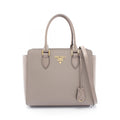 Prada Handbag 2-Way Gray Ju Leather Hand