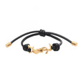 Saint Laurent Sanro Lampari Paris Bracelet Cassandra Black Leather