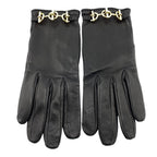 Hermes Chaine D'ancre Gloves 7.5 Leather Black — view 2