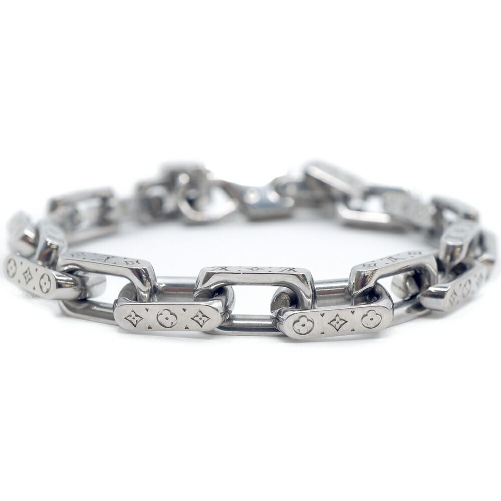 Louis Vuitton Bracelet Mini Monogram Chain Silver