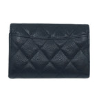 Chanel Quilted CC Logo Classic Flap Card Case Coin Black Red Caviar Leather — view 2