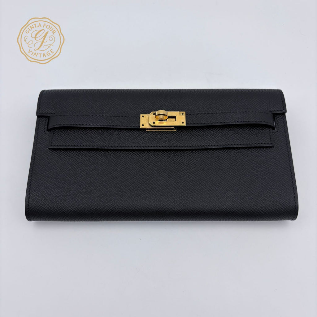 Hermes Kelly Long Tougo Epsom Black Gold