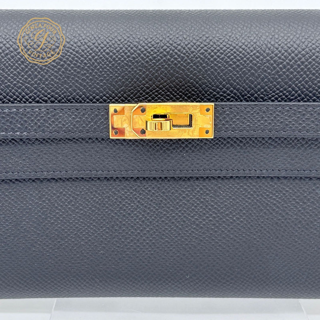Hermes Kelly Long Tougo Epsom Black Gold — view 5