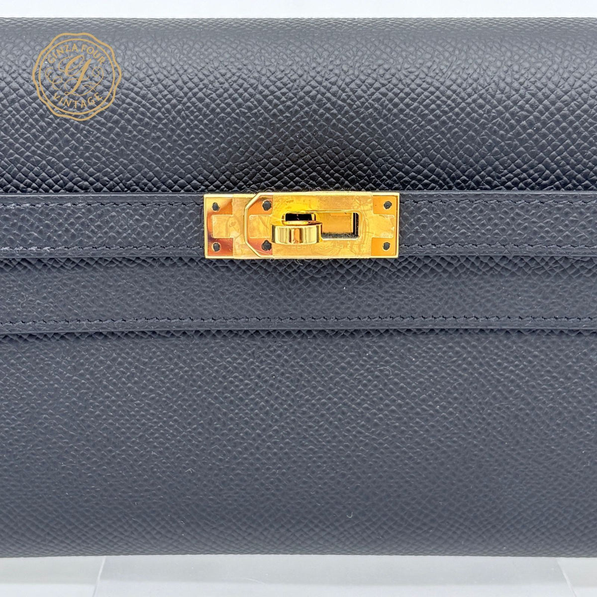 Hermes Kelly Long Tougo Epsom Black Gold — view 5