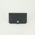 Hermes Dogon GM Duo Wallet Togo Noir Black Silver Coin Purse