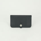 Hermes Dogon GM Duo Wallet Togo Noir Black Silver Coin Purse
