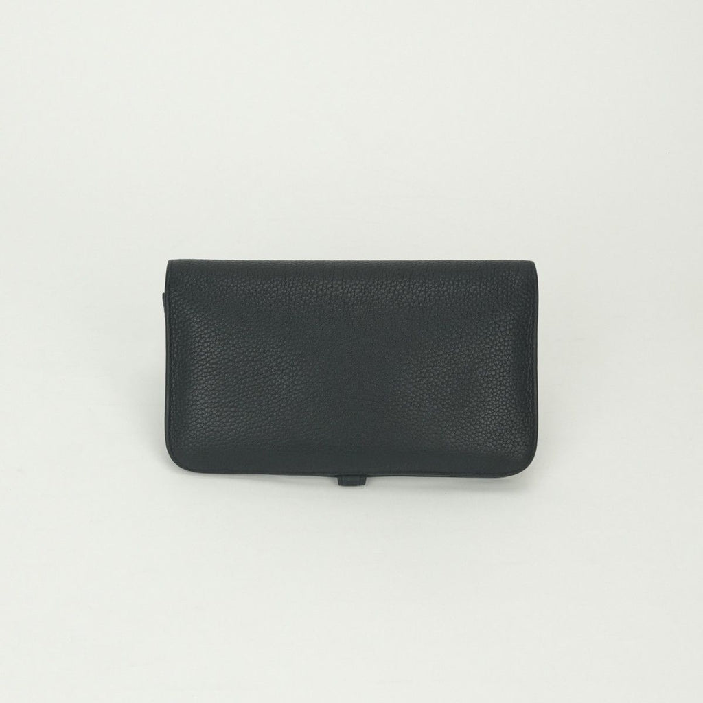 Hermes Dogon GM Duo Wallet Togo Noir Black Silver Coin Purse — view 2