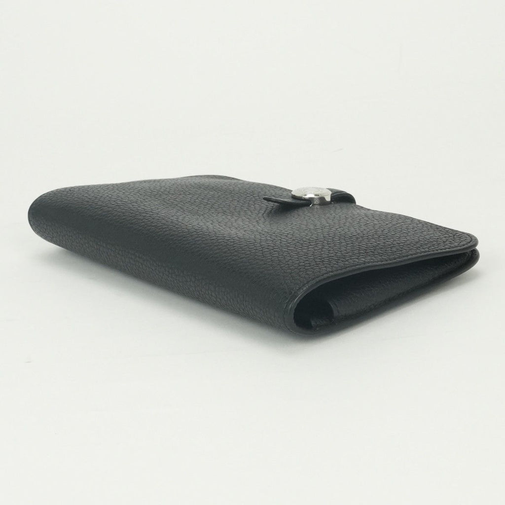 Hermes Dogon GM Duo Wallet Togo Noir Black Silver Coin Purse — view 4