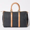 Dior Trotter Handbag Denim 35 Boston Gold