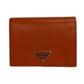 Prada Bifold Wallet Orange Leather
