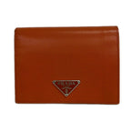 Prada Bifold Wallet Orange Leather
