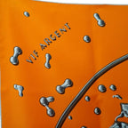 Hermes Carre 90 Vif Argent Silver Drop Scarf Silk Orange — view 6