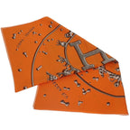 Hermes Carre 90 Vif Argent Silver Drop Scarf Silk Orange — view 2