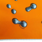Hermes Carre 90 Vif Argent Silver Drop Scarf Silk Orange — view 7