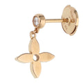 Louis Vuitton 18k Pink Gold Diamond Monogram Detail Earrings
