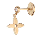 Louis Vuitton 18k Pink Gold Diamond Monogram Detail Earrings