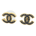 Chanel CC Logo Rhinestone Embellished Earrings