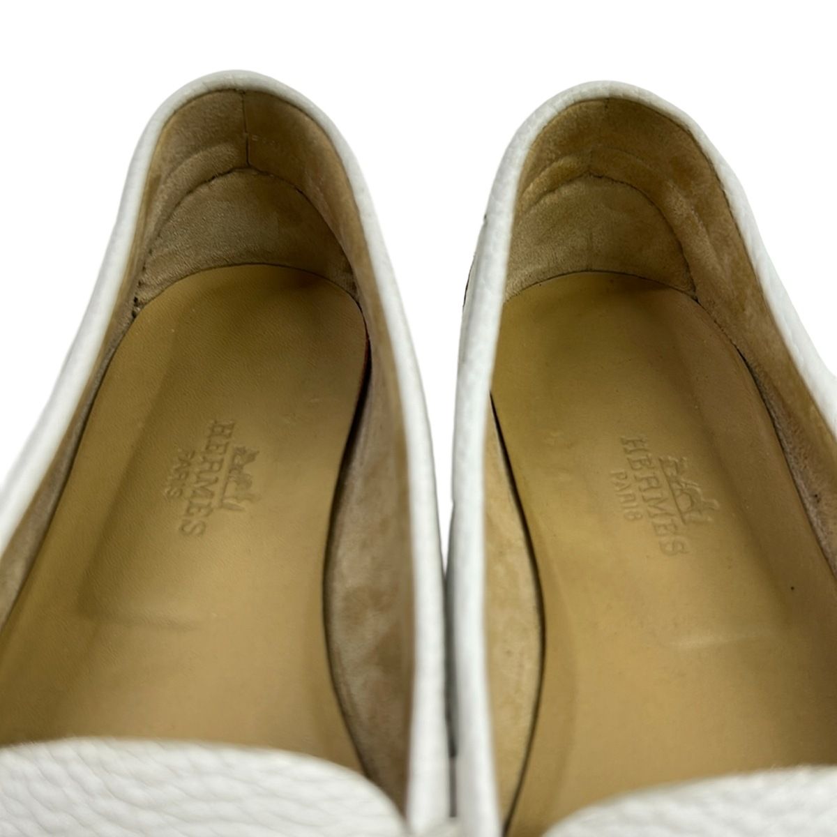 Hermes Shoes 36 White Moccasins Ribbon Leather — view 9