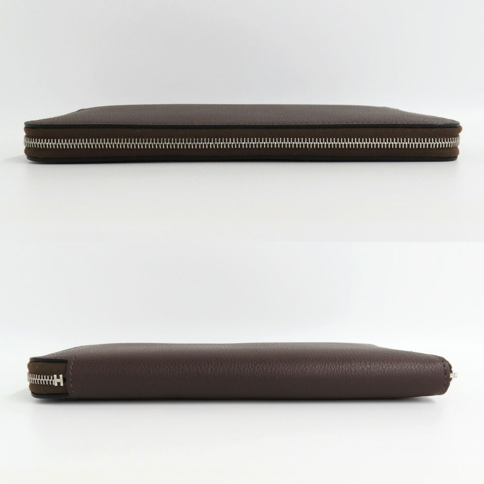 Hermes Azap Long Silk in Mocha Color Zip Around Wallet — view 3