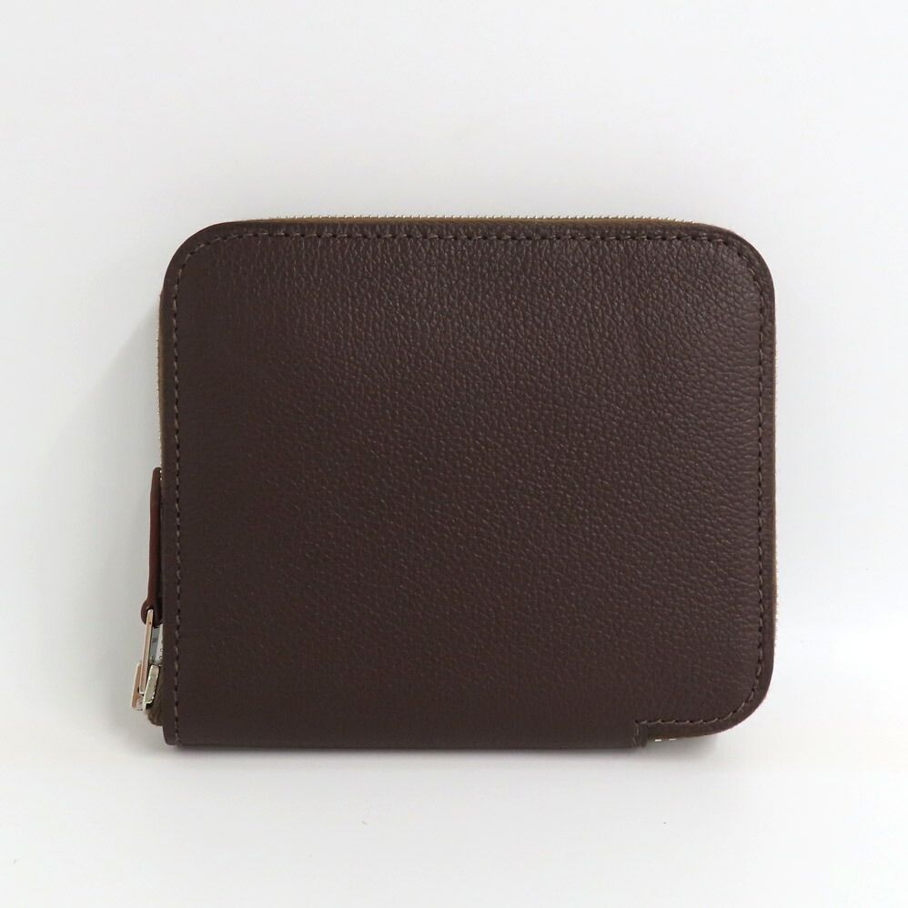 Hermes Azap Compact Silk in Mocha Color Zip Around Wallet — view 2