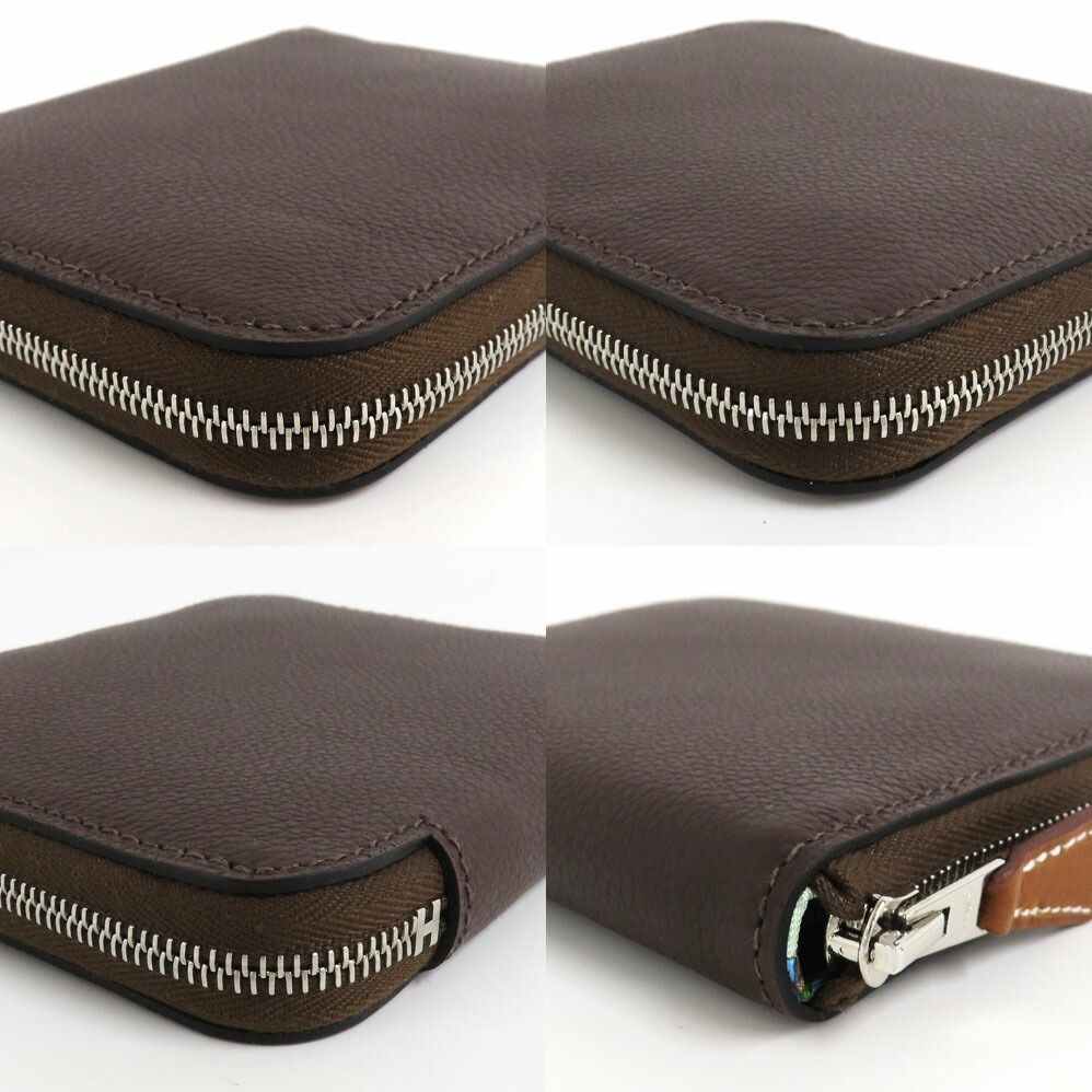 Hermes Azap Compact Silk in Mocha Color Zip Around Wallet — view 9