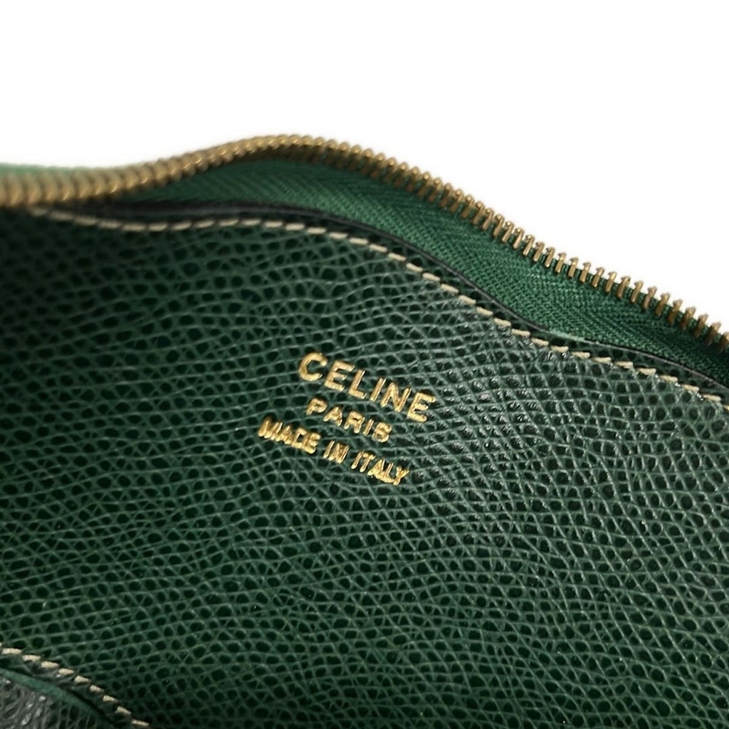 Celine Case Dark Green Beige Leaf Leather Shoulder — view 4