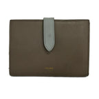 Celine Bifold Wallet Strap Pebble Mineral Leather