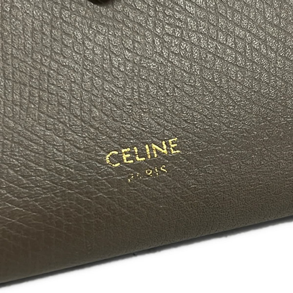 Celine Bifold Wallet Strap Pebble Mineral Leather — view 5