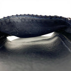 Chanel Sandals Shoes Fabric Leather Navy Black Silver CC Logo Chain Flat Mules — view 9