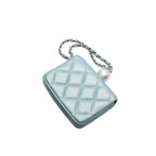 Chanel Quilted Chain Flap Coin Purse CC Logo Caviar Leather — view 4