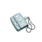 Chanel Quilted Chain Flap Coin Purse CC Logo Caviar Leather — view 3