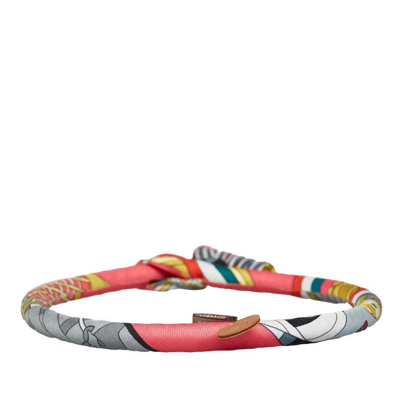 Hermes Brides de Soie Choker Necklace Pink Multicolor Silk — view 3