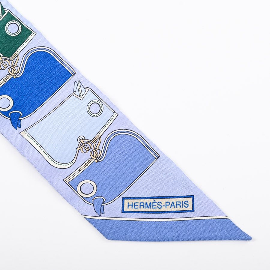 Hermes Scarf Twilly Scarves Blue — view 3