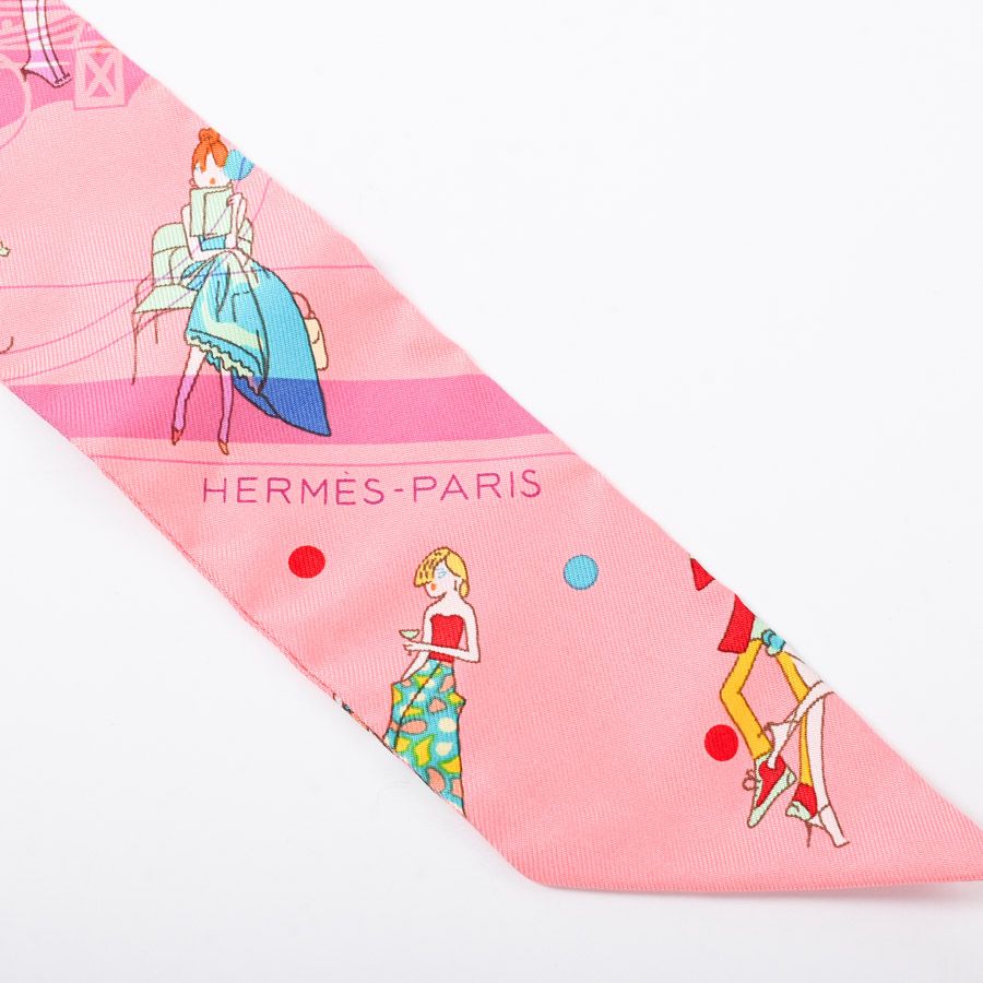 Hermes Scarf Twilly Scarves Pink — view 3