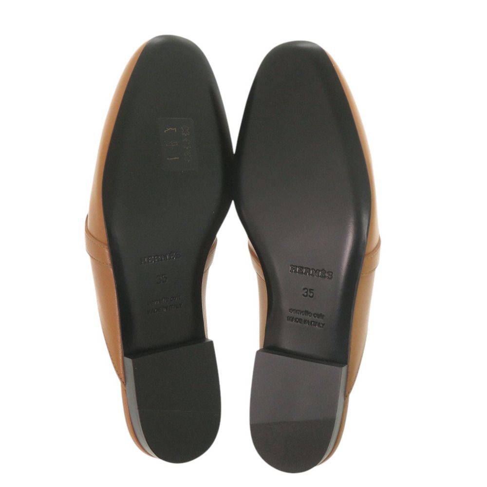 Hermes Oz Mules Chevre Sheepskin Natural Ecru Brown — view 7