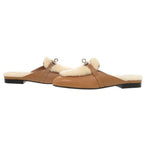 Hermes Oz Mules Chevre Sheepskin Natural Ecru Brown — view 5