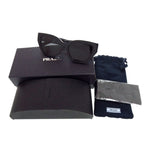 Prada Cat Eye Logo Black Acetate Sunglasses Eyewear — view 2