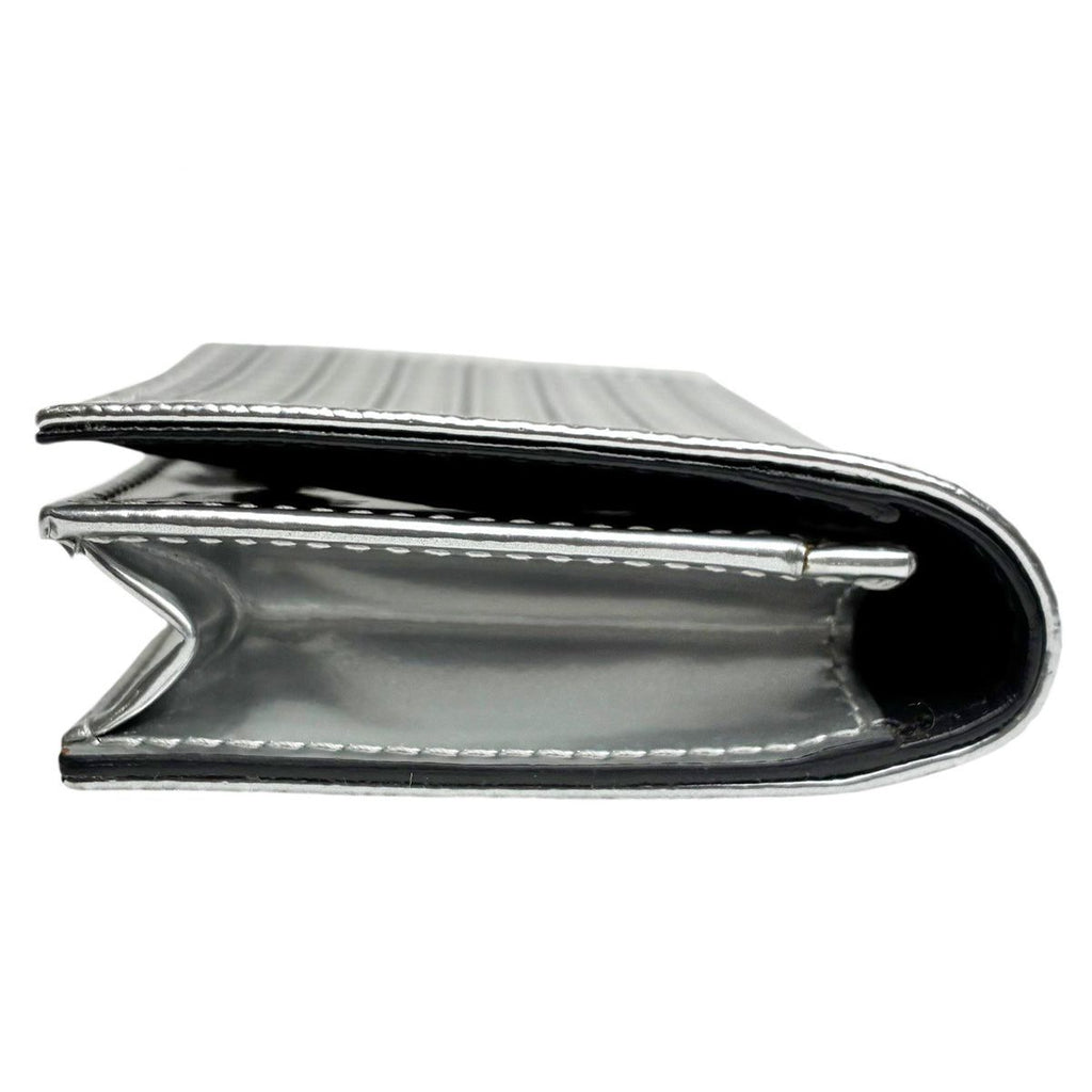 Dior Micro Cannage Card Case Patent Silver Square Octagon — view 4