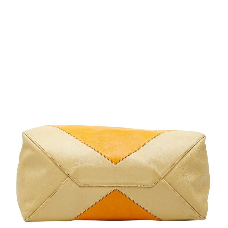 Celine Horizontal Cabas Shoulder Bag Tote Yellow Beige Leather — view 3