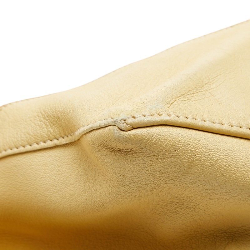 Celine Horizontal Cabas Shoulder Bag Tote Yellow Beige Leather — view 8