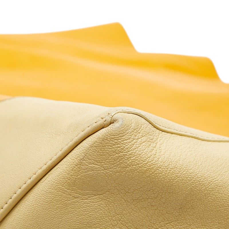 Celine Horizontal Cabas Shoulder Bag Tote Yellow Beige Leather — view 6