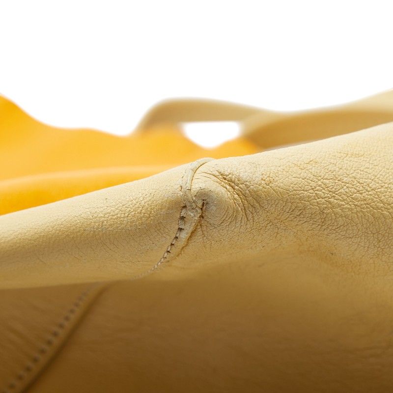 Celine Horizontal Cabas Shoulder Bag Tote Yellow Beige Leather — view 7