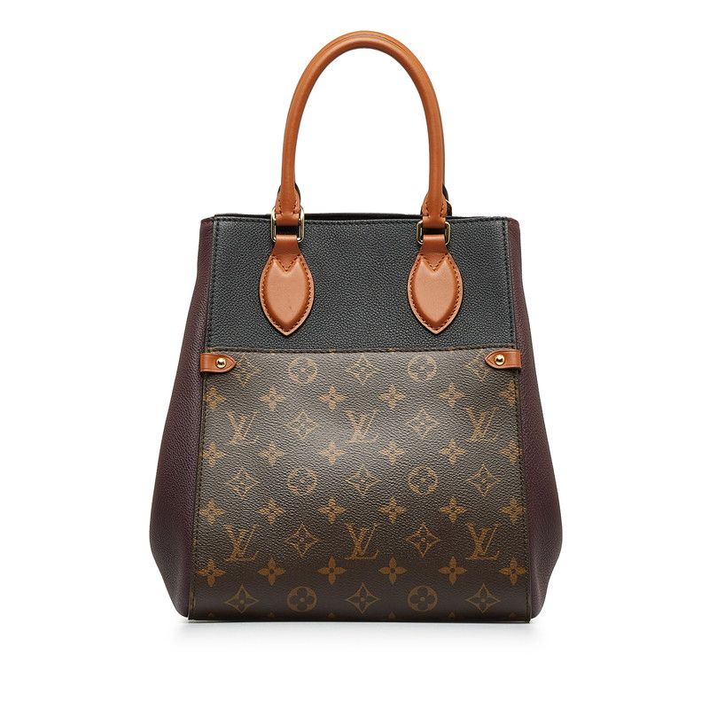 Louis Vuitton Monogram Fold Tote 2-Way Shoulder Bag Wine Red Leather — view 4