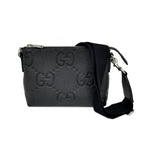 Gucci Bag Small Messenger Black Jumbo GG Leather Mini