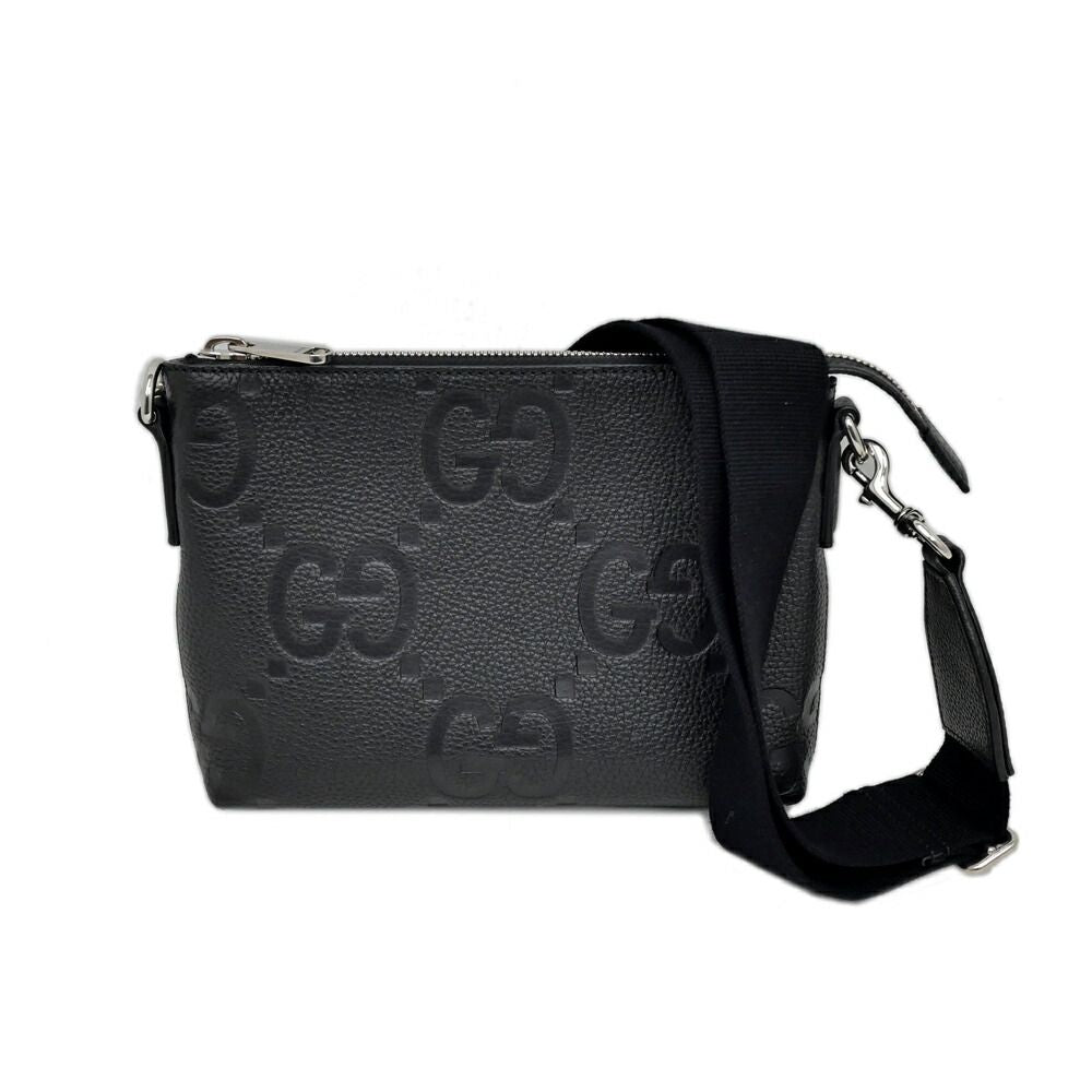 Gucci Bag Small Messenger Black Jumbo GG Leather Mini